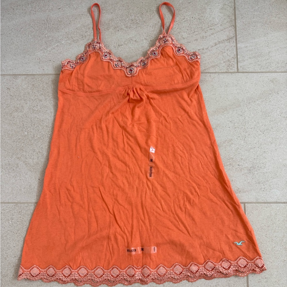 Hollister Orange Lace Trim Tank Top
